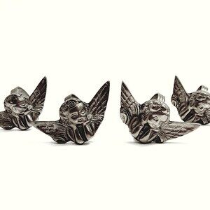 Angel Napkin Rings Set of 4 Cherubs Made in India Retro Vintage